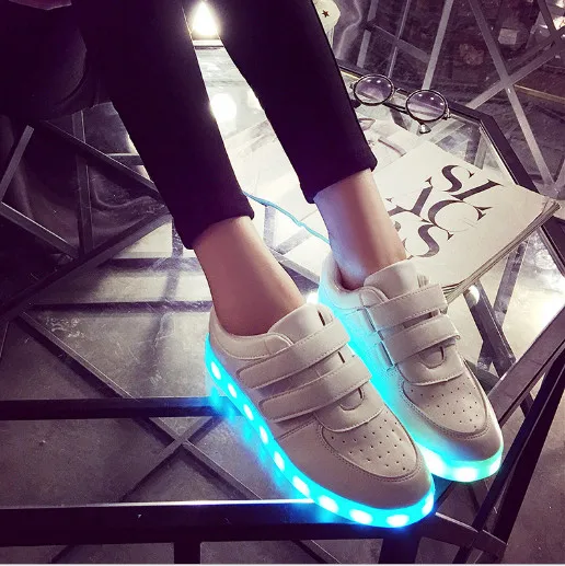 children USB charging Flash colorful luminous shoes LED shoes for boys and girls Night Shop Club