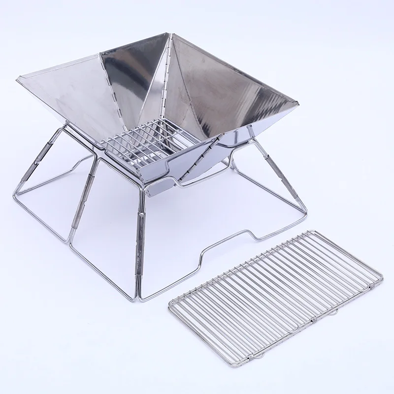 
Factory Outdoor Portable Stainless Steel Barbecue Camping Folding Charcoal BBQ grill for sale 