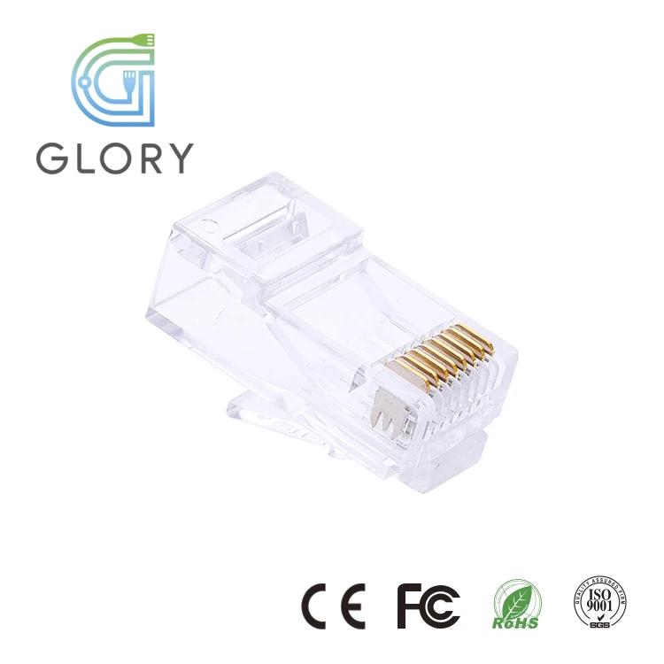 
8P8C gold plated utp network cable rj45 connectors 100 pack 