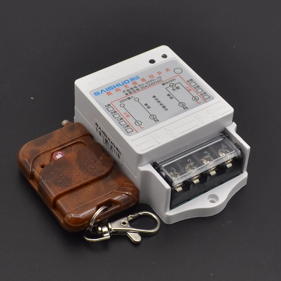 Беспроводной пульт дистанционного управления Переключатель 220V 3000W лампы электрическая мощность насоса пульт дистанционного управления переключатель новый двойной 12 SU-220V-1D