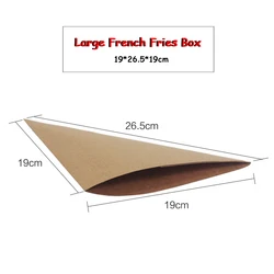 Restaurant French Fry Disposable Packaging Bag Waterproof Anti-oil Waxed Kraft Paper Cup