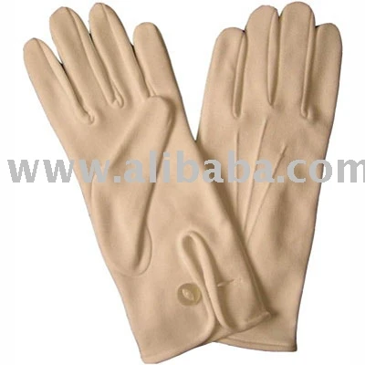 White Cotton Gloves With Snap Button Fastening for Groom Dress Waiter Severing