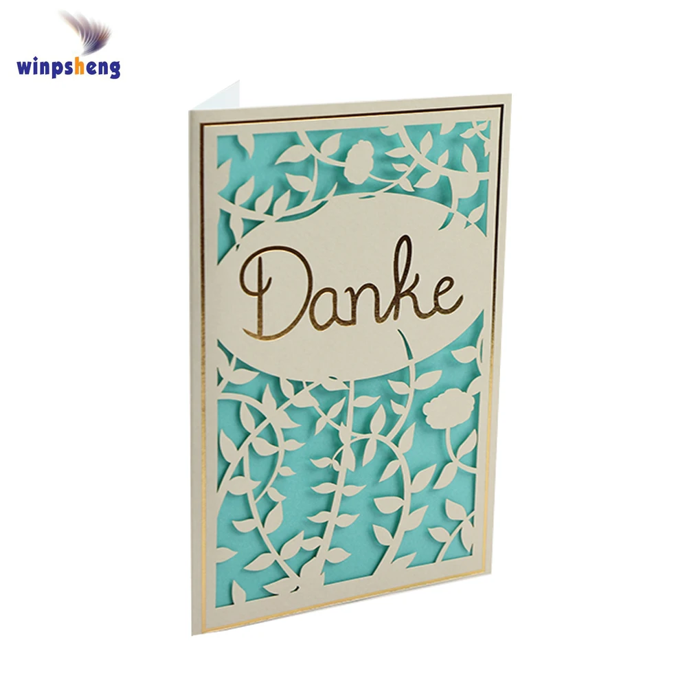 
Paper craft nice design laser cutting thank you card custom with logo 