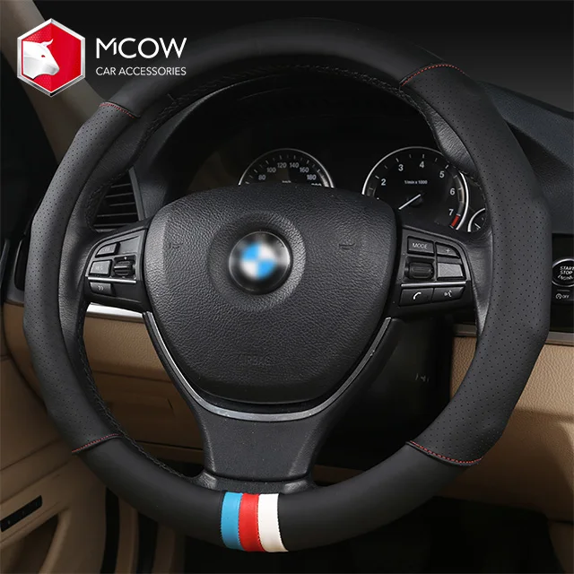 
New Arrival 7 Design Car Accessory Fashion Durable Leather Steering Wheel Cover 
