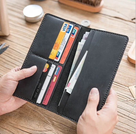 Hot Sale Fancy Purses Bifold Crazy Horse Skin Retro Wallets Genuine African Men Leather Wallet