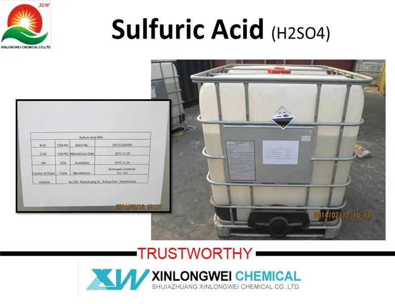 
high quality 98% Sulfuric acid for electrolytic solution, CAS:7664-93-9 