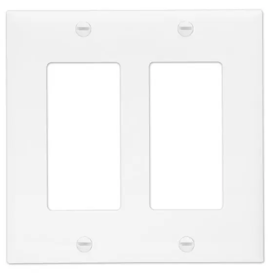 Shanghai Linsky 2 gang screw plastic cover plate outlet receptacle wall plate