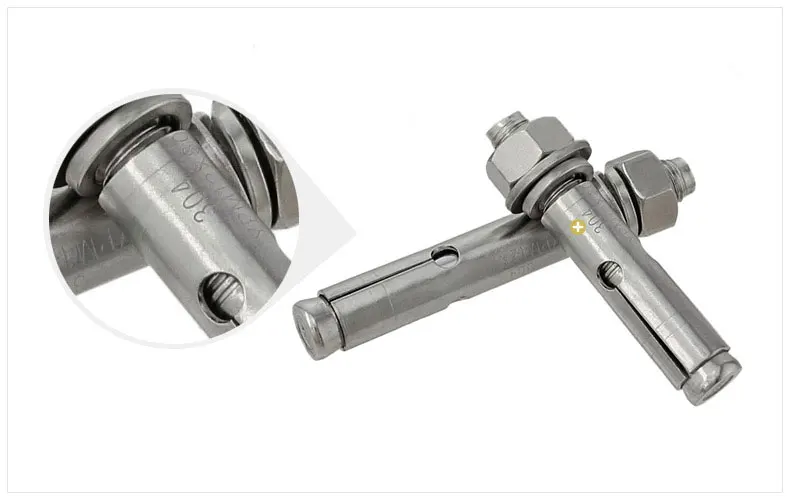 Stainless Steel A4 A2 Concrete Expansion Anchor Bolt With Nuts Flat Spring Washers