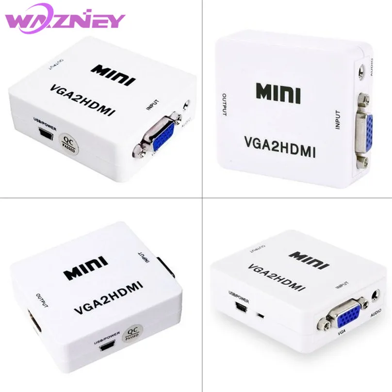 Mini HDMI to VGA Converter Box HD 1080P VGA2HDMI HDMI2VGA AV VGA to HDMI Audio Video Adapter For PC Laptop DVD to HDTV