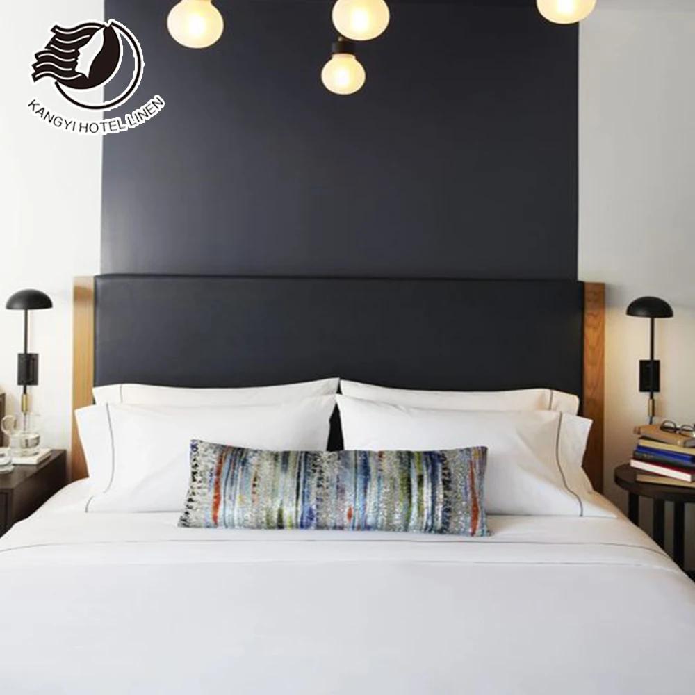100 Cotton Hotel Bed Linen Room White Bed Sheets Bedding Set For 5 Star Hotel Linen