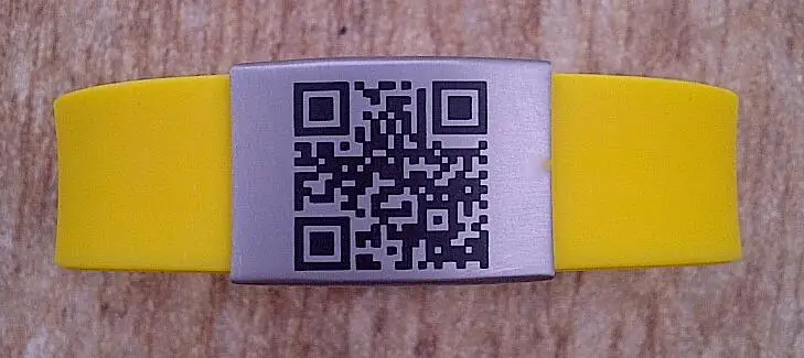 Custom Caduceus Symbol engraved Silicone QR bracelet with metal buckle