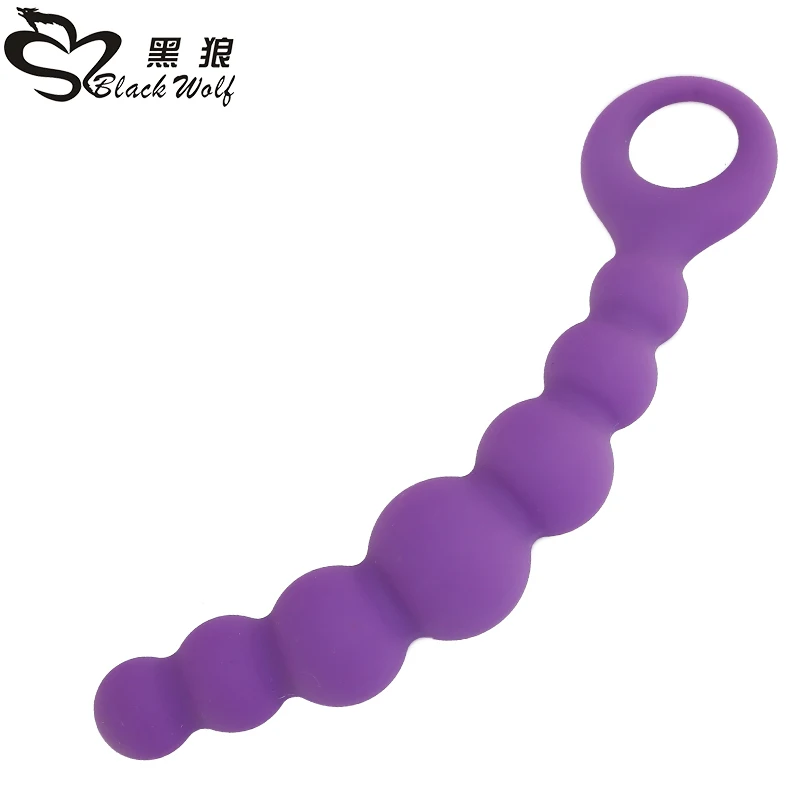 BLACK WOLF brand finger loops medical silicone beads silicone butt plug huge ass adult gay sex anal toys