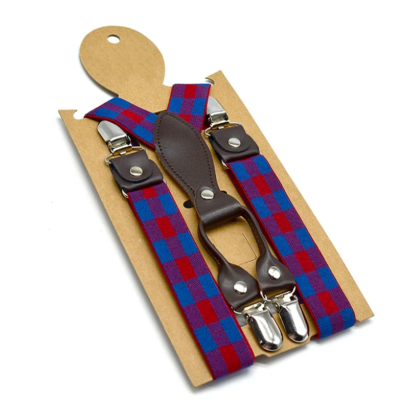 Kids Suspenders Wholesale  Child Trousers Tirantes for Boys Girls  Brace Cheap Brown PU Popular Design Cheap