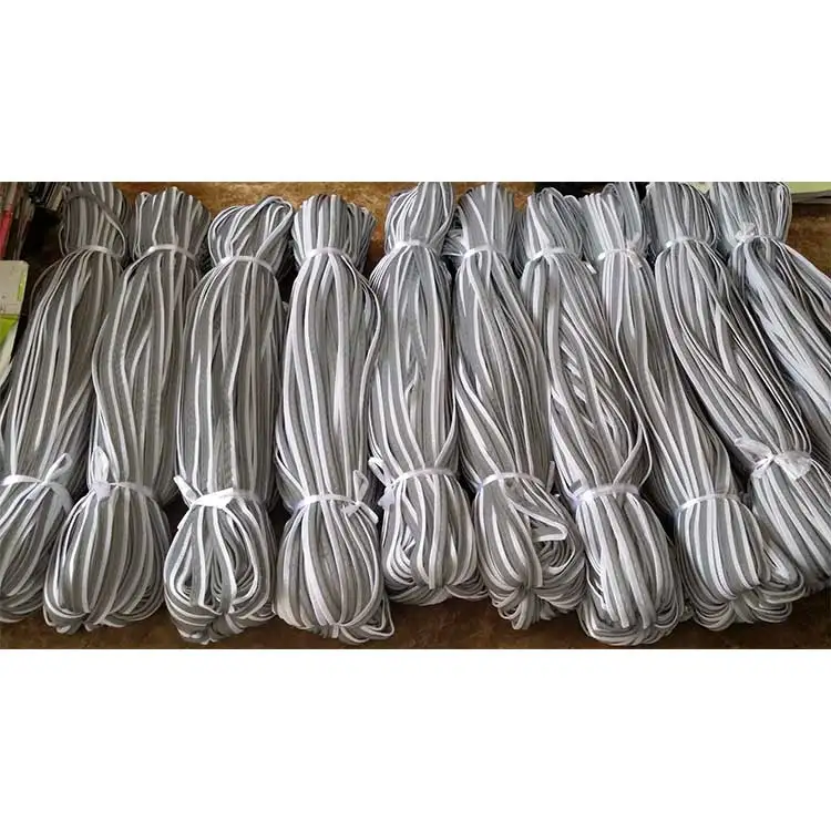 hi viz glow in the dark ribbon reflective piping reflective yarn thread for knitting