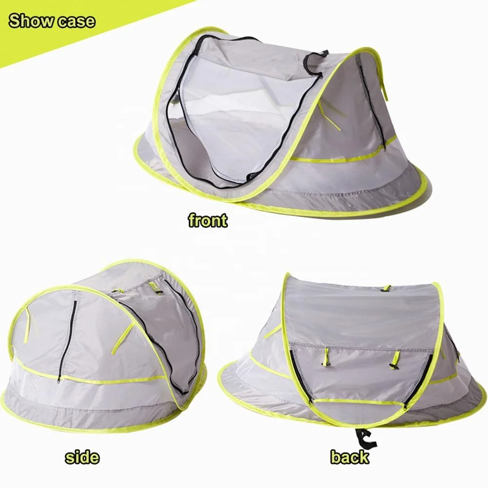 Portable Pop Up Baby Beach Tent UPF 50+Sun Shelter Infant Mosquito Net and Sunshade for Baby Crib Travel Bed with 2 plastic pegs