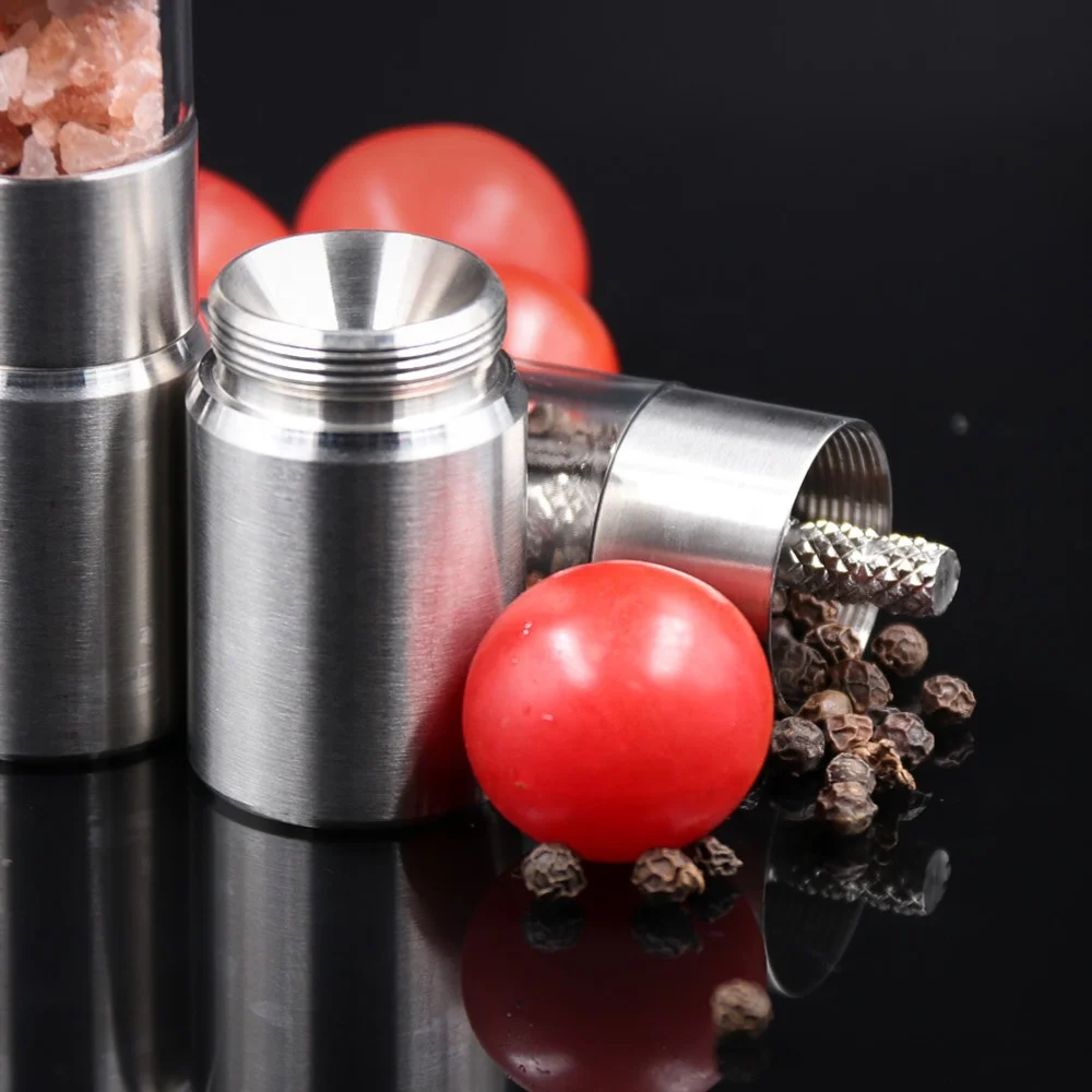 Factory Sale Mini One Hand Operated Thumb Pump Mini Grinder Set Pepper Mill