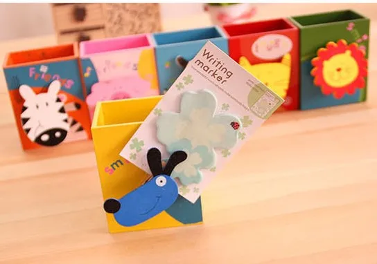 cute wooden cartoon Pencil Holder office desk organizer   Pen Container