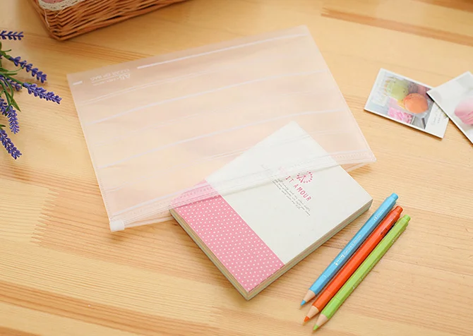 Holders Folders Transparent Pvc Valve Bag Waterproof Zip Envelopes A4/A5 Document File Bag Organizer File