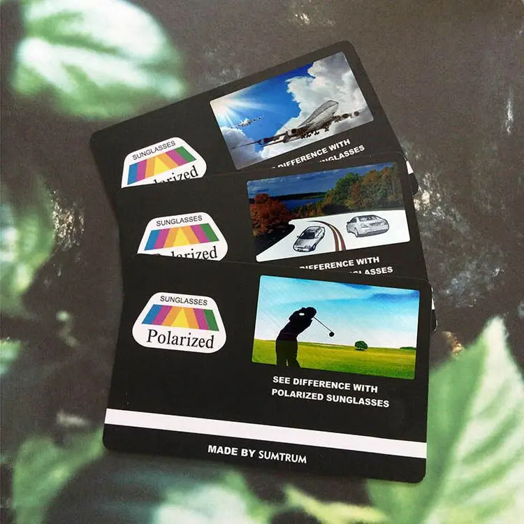 custom polarized sunglasses lens test cards