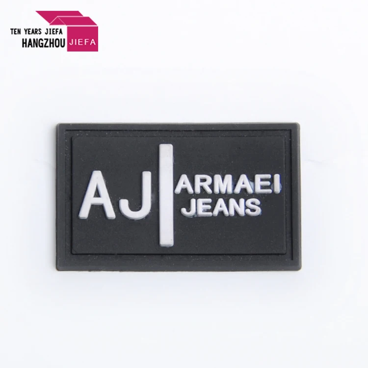 Customized Rubber 3D Logo Label PVC Silicon Embossed Engraved Rubber Patch For Clothing