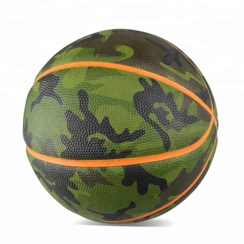 
Promotional High Quality Army Camouflage Design Grain Rubber Basketball Ball Size 7 