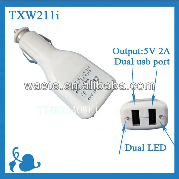 20% от! 5v 2a двойного автомобиля usb зарядное устройство для мини ipad 4 таблетки