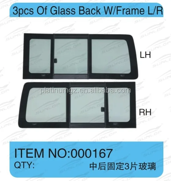 Запасное стекло 000167 для бокового стекла hiace боковое 3 шт. заднее с рамкой