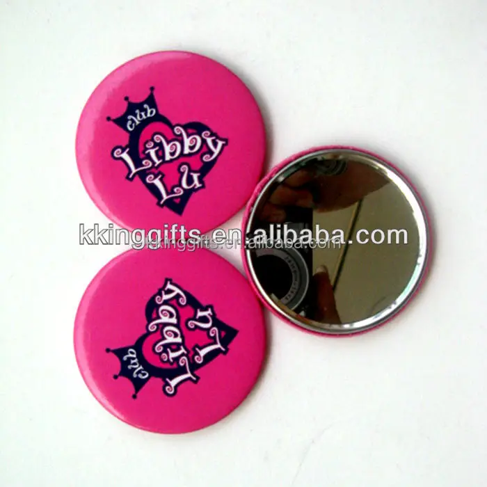 Anime heart shaped smile face princess hand mirror pocket with stand