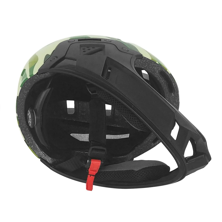 Full face BMX bike helmet with removable chin guard
