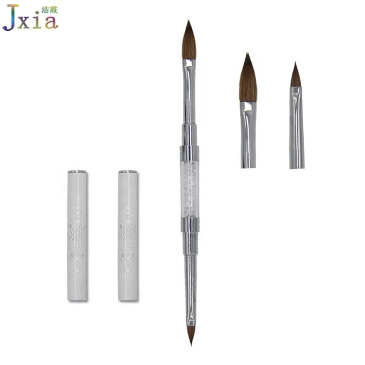 Professional 2 Side 100% Pure Kolinsky Hair 4# and 12# Acrylic Liquid Powder Carving Builder Nail Art Brush