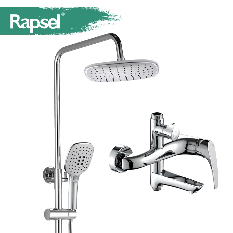 New Style Bathroom Chrome Brass Wall Mounted Rainfall Faucet Shower Set
