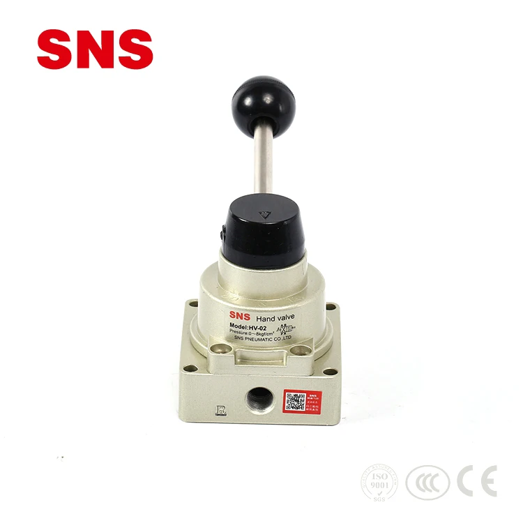 SNS Pneumatic Factory HV Series Hand Lever 4 Ports 3 Position Control Mechanical Valve
