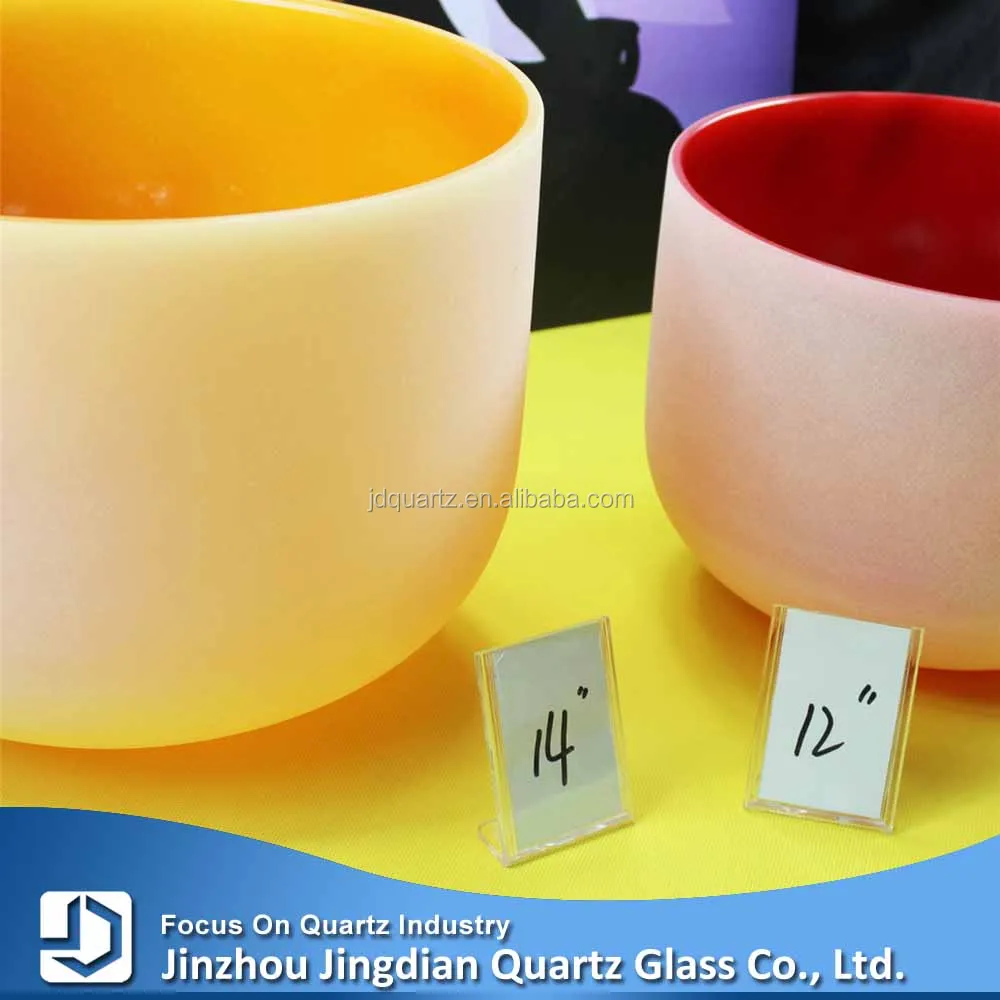 8-14inch Seven color(Primary colour) high purity crystal chakra quartz singing bowl with perfect note C D E F G A B