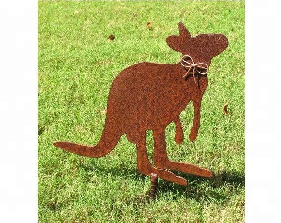 Лазерная резка corten garden art kangaroo для домашнего сада