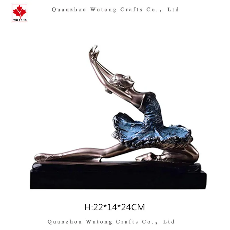 European Retro Resin Ballet Girl Figurine Creative Dancing Lady Sculpture Statue for Home/Office Art Decor