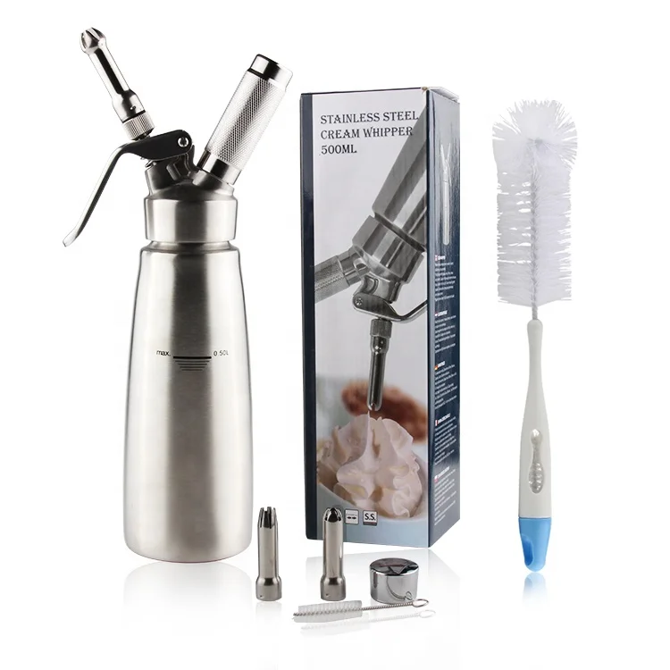 Подгонянные сладкие десертные Инструменты 500 мл из нержавеющей стали взбитые сливки диспенсер 1 пинт крем взбивание с 3х стилей сопла