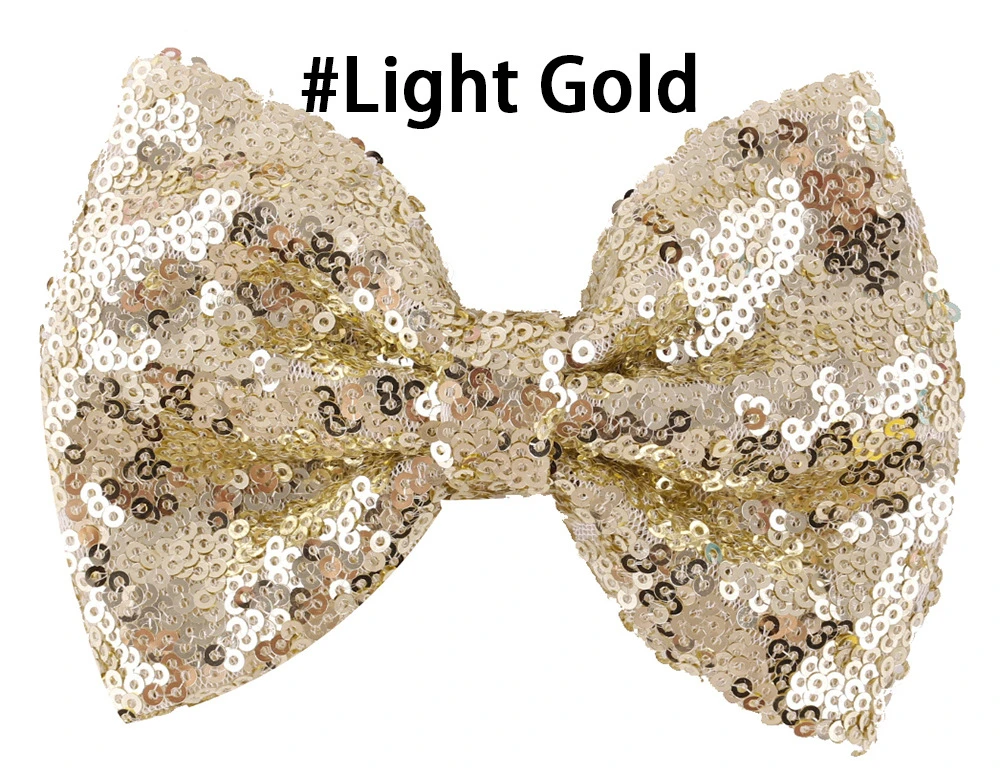 Kids Baby Girls Boutique Children Girl Party Hair Accessories Blingbling Sequins Hair Glips Gold Bow Sequin Hair Clip