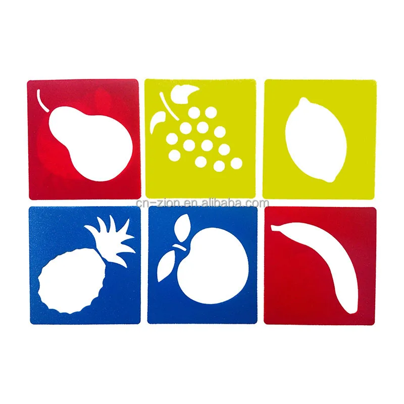 Factory price cheap Fruits shape pp painting stencils