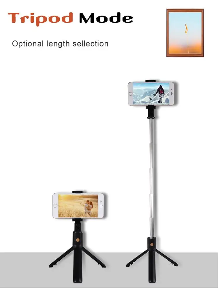
Wireless Bluetooth Remote Extendable Selfie Stick Monopod phone stand holder 3 in 1 Camera Tripod for smartphone 