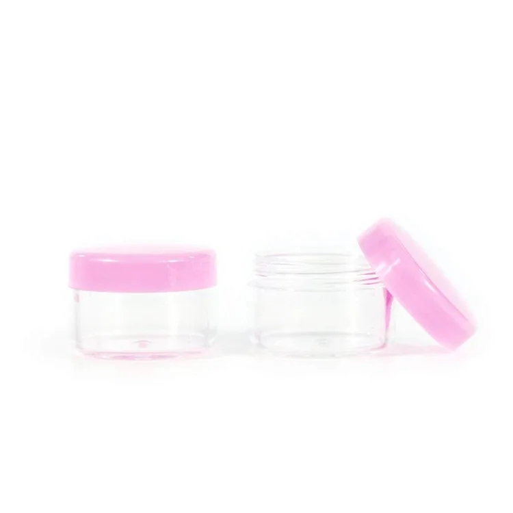 
Factory price cheap empty plastic mini cosmetic 10 gram jar pink cosmetic jars and bottles 