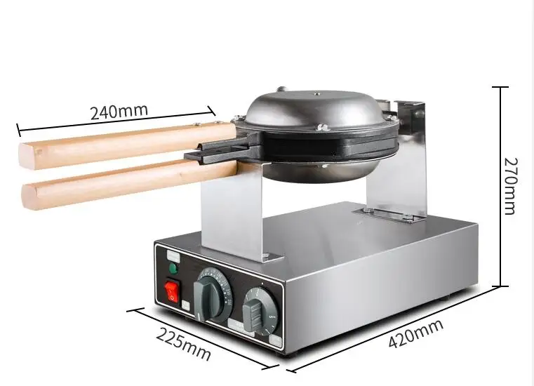 
Top Quality Electric 110V or 220v Egg Waffle Maker 1415 Power Bubble Waffle Machine For Commercial use 