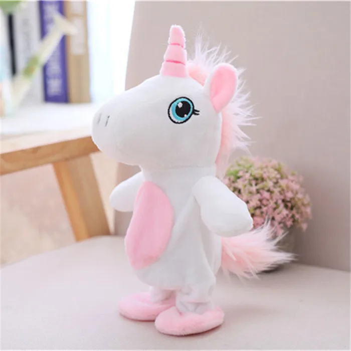 Electric Creative Kawaii Unicorn Walking& learning Talking Stuffed Animal Horse Toy Sound Record Plush Unicorn Gift for kids