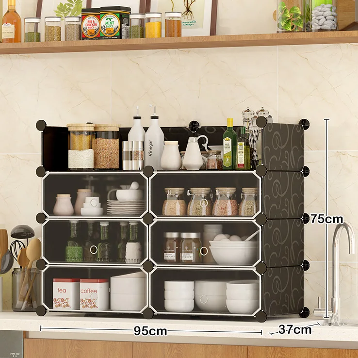 Hot Sale Convenient Cabinet Style Free Standing Kitchen Storage Racks