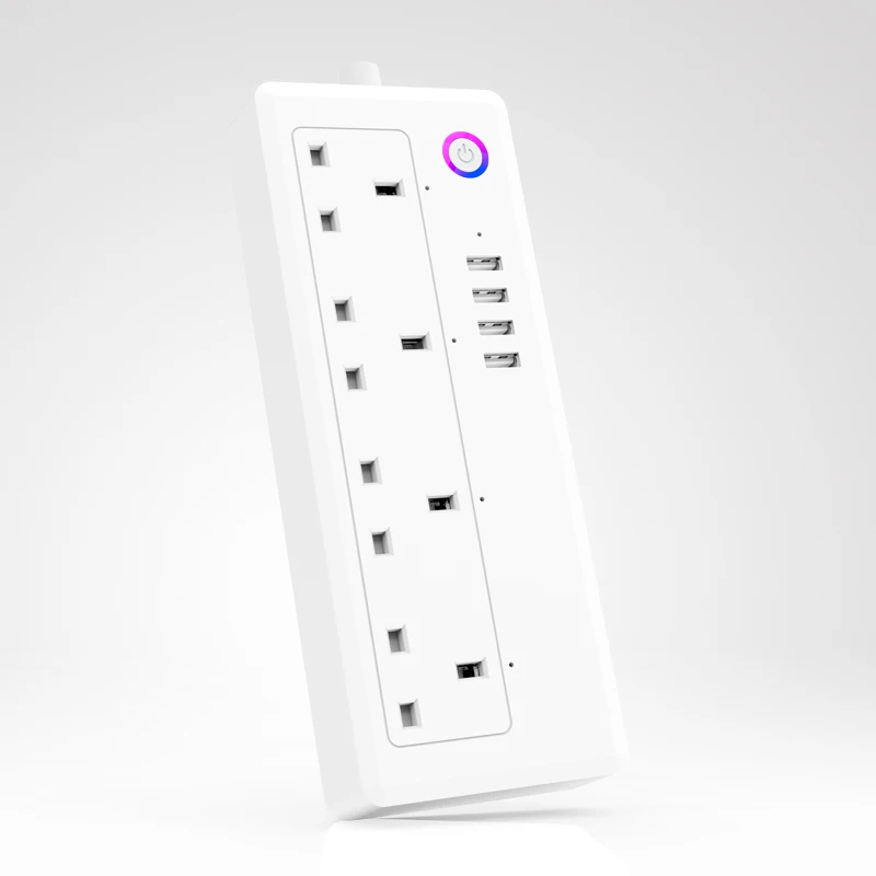 
wifi Smart Home App control multi plugs sockets outlet wifi power strip UK type C Tuya smart 