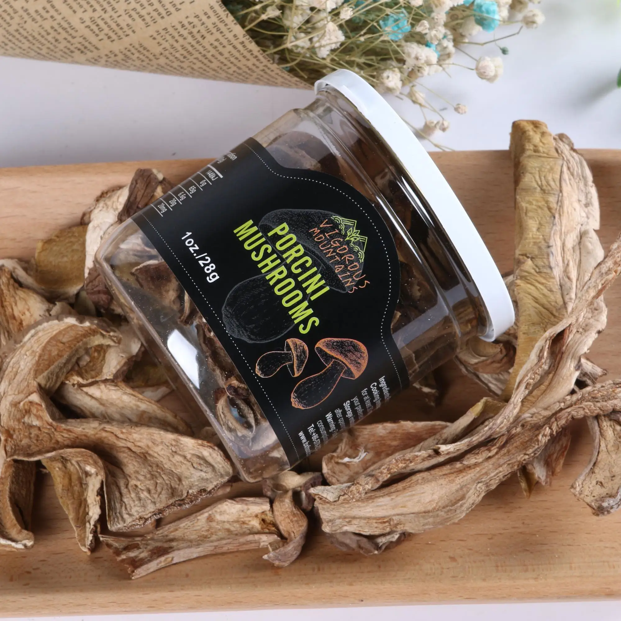 
Dried canned boletus mushrooms 