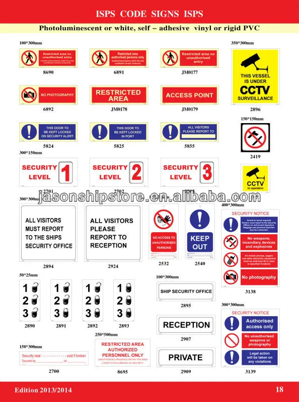 ISPS Code Sign IMO Symbols