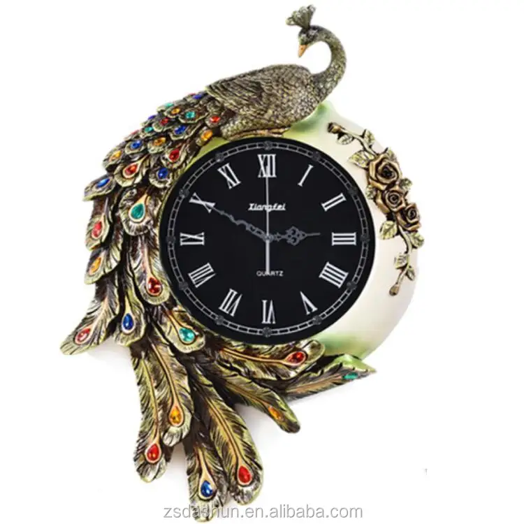 animal phoenix resin wall clock large H77*L50*W10 CM