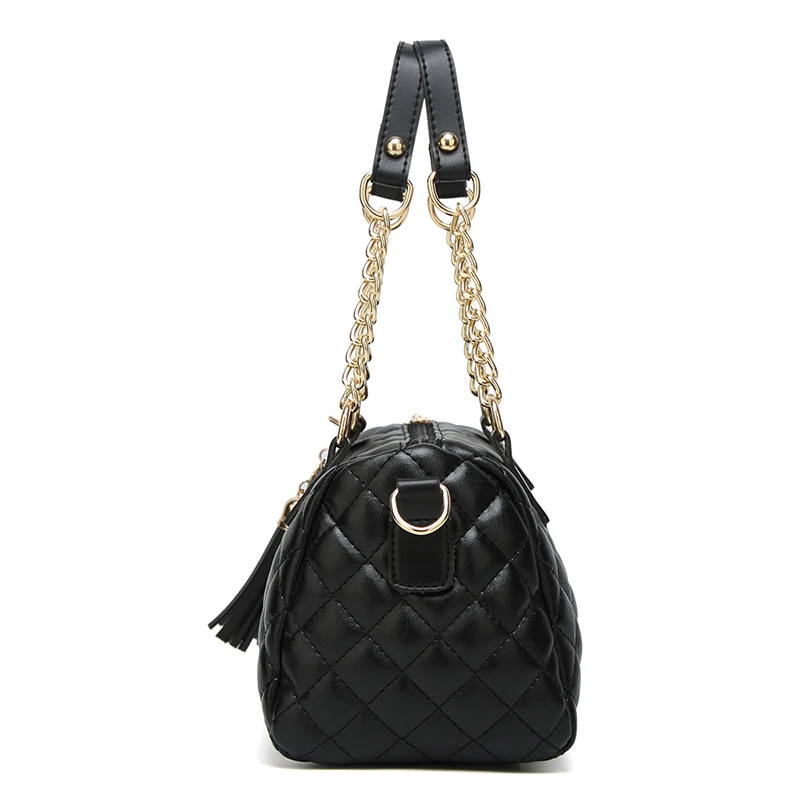 
Fashion Ladies Handbags Boston Crossbody Shoulder Bags for Women Quilted Vegan Leather Handbag Plaid Purse Bag 