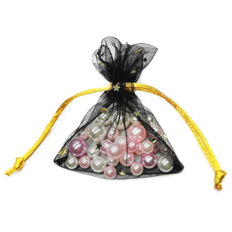 Small Colorful Drawstring Gauze Pouch Bag for Pearl