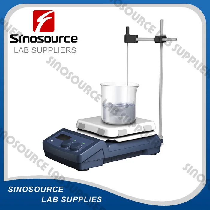 Laboratory LCD Digital Square Magnetic Hotplate Stirrer 7 Inch Chemical Analysis